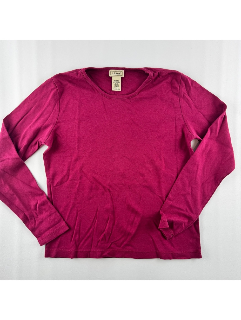 L. L. Bean - Women’s Burgundy Long Sleeve - XS Regular - Supima Cotton